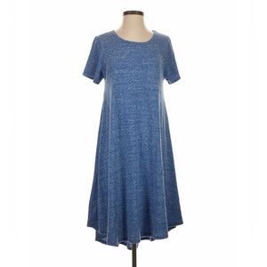 LuLaRoe Heathered Blue Carly Midi Swing Dress